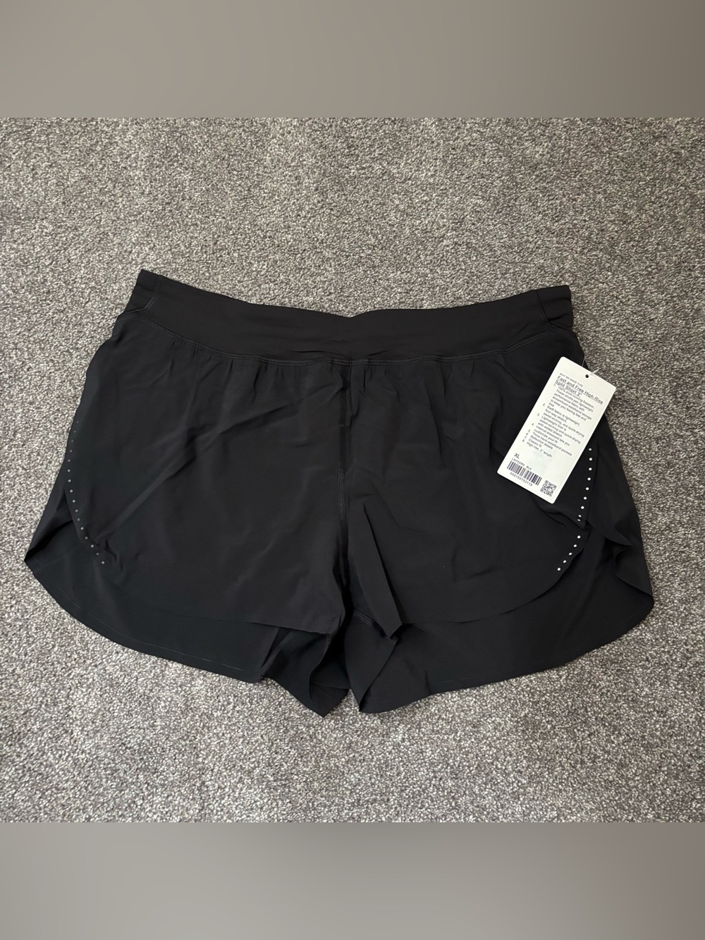 Lululemon sz XL Fast and free high rise split shorts 3” black NEW NWT